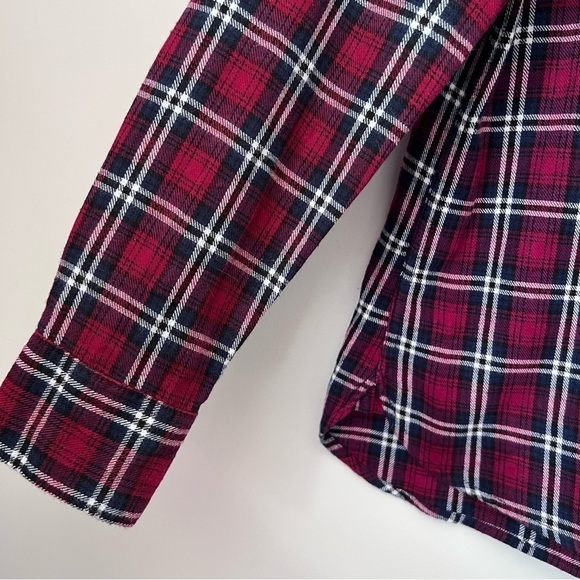 Woolrich Plaid Flannel Cotton Lightweight Button Up Shirt Granola Girl Fall - Picture 6 of 10